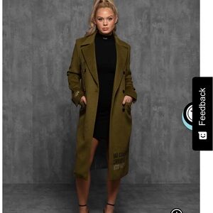 Milano Di Rouge Olive Women's Trench Coat